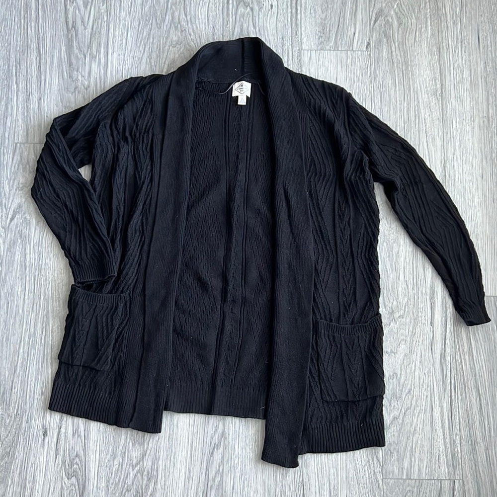 St. John’s Bay | Black Knit Cardigan Sweater Size L